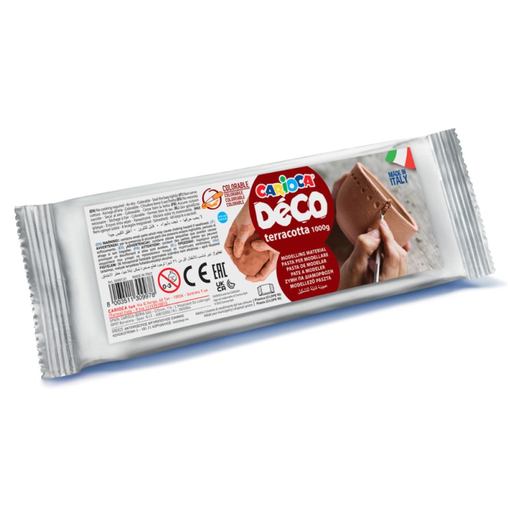 Масса для лепки отвердевающая Deco 1000 г, терракотовая 30997/21, Carioca 30997/21