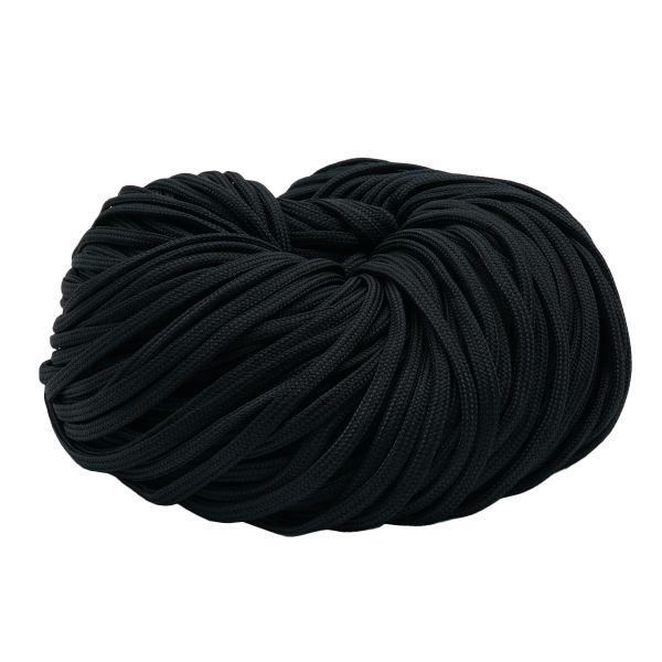 Шнур обувной плетеный ⌀6.0 мм / 100 метров, (диаметр ±1 мм), 005 черный