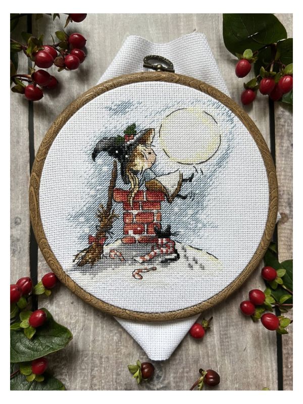 Набор для вышивания нитками Сделай своими руками, Счастье под луной, 12.5х13 см