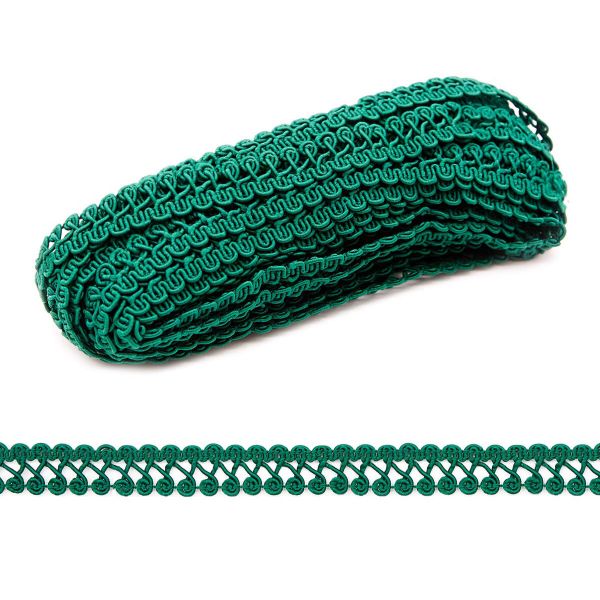 Тесьма отделочная вязаная 15 мм, 10 м, (т.зеленый), 142082-19
