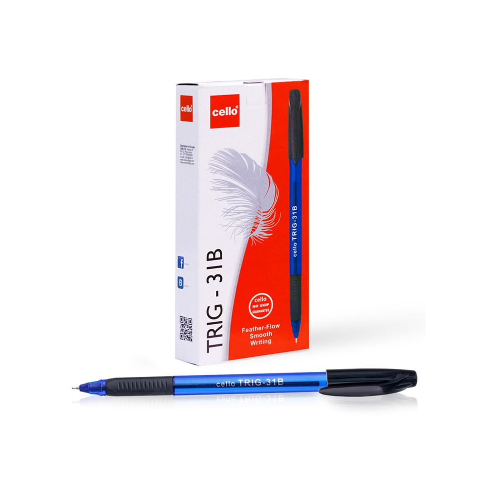 Ручка шариковая Tri-Grip blue barrel 0.7 мм 12 шт, 0747 цвет чернил: синий, Cello, 0747