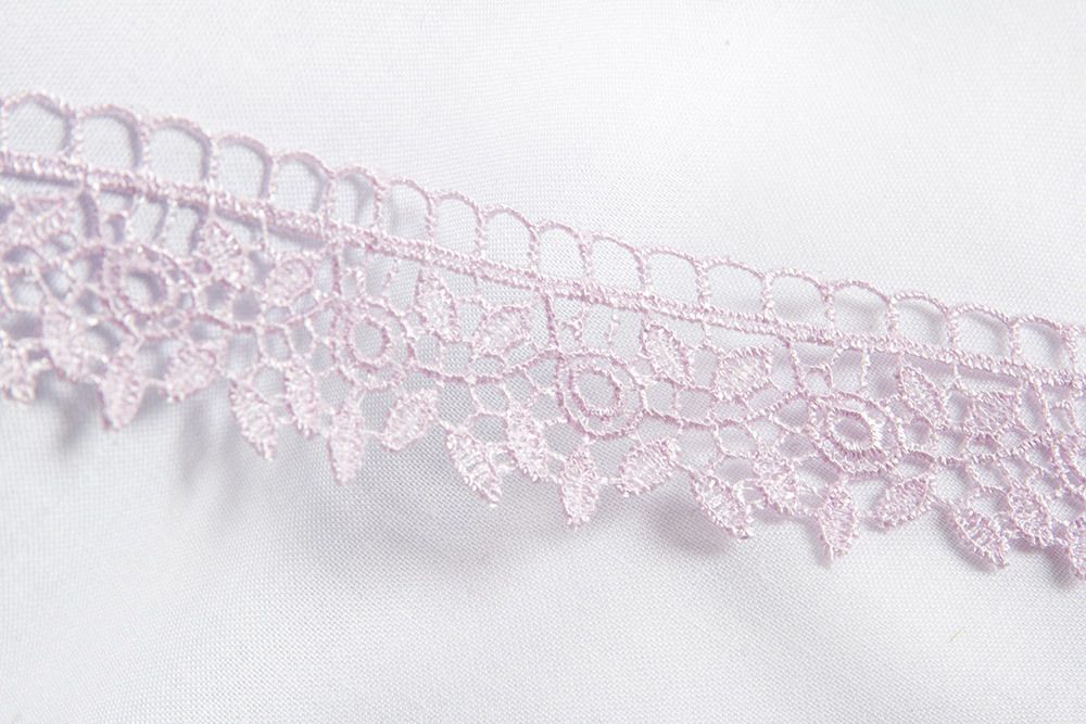 Кружево гипюр (плетёное) 30 мм / 10 м, сиреневый, Gamma GGM-3001
