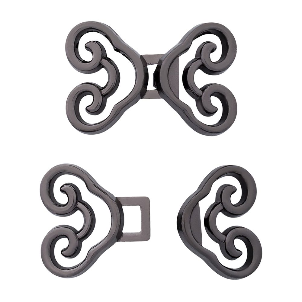 Крючки пришивные декоративные 24х15 мм, олово (чер.никель)), 6 шт