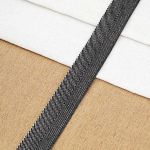 Лента декоративная люрекс 25.0 мм / 18.29±1 метров, черный/серебро, HY1711