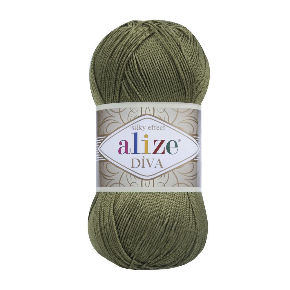 Пряжа Alize (Ализе) Diva / уп.5 мот. по 100 г, 350м, 273 хаки A