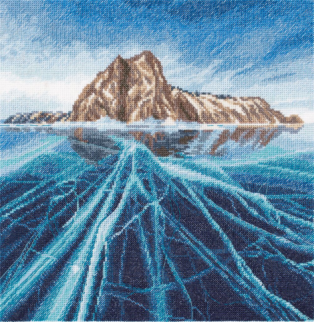 Набор для вышивания нитками Panna, Золотая серия, Россия, Озеро Байкал, 25х25 см