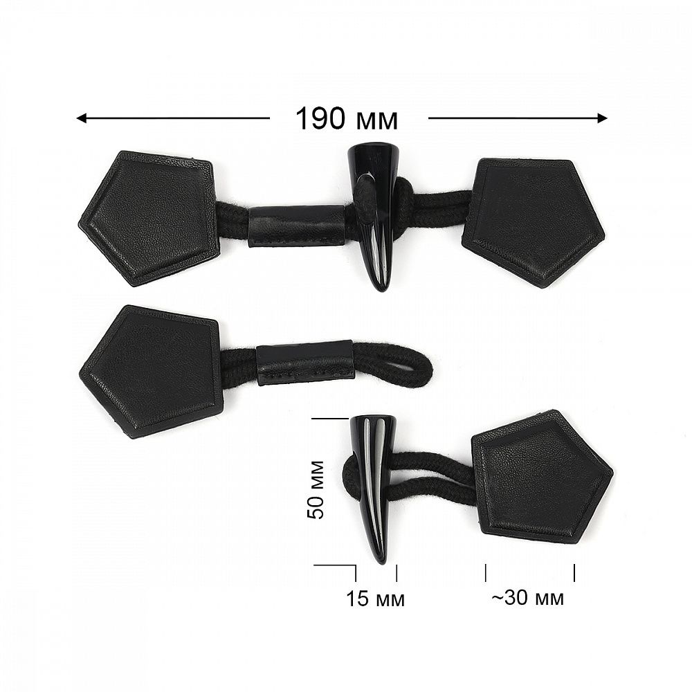 Клевант экокожа 190 мм C-KLV01 цв.черный, 3 шт