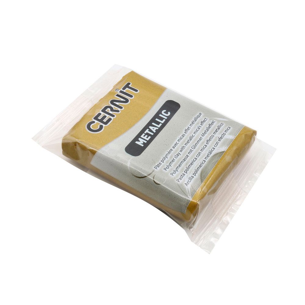 Полимерная глина Cernit Metallic запекаемая, имитация металла 56 гр, 055 античное золото