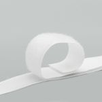 Лента контактная липучка фасовка (велкро) пришивная 20 мм / 25 см, белый, ПАРА (крючок+петля), Hobby&Pro, качество "A"