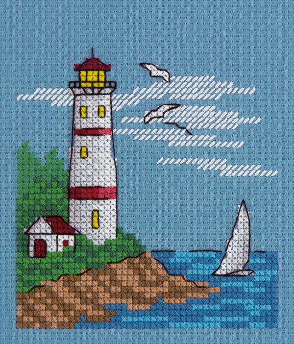 Набор для вышивания нитками Klart, Белеет парус, 13х14 см