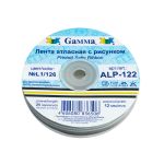 Лента атласная с рисунком 12.0 мм / 22.8 метров, L1/126 полоски/серый, Gamma ALP-122