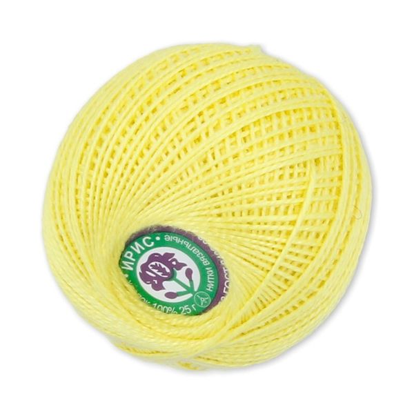 Пряжа ПНК им.Кирова Ирис / уп.20 мот. по 25 г, 150м, №0204 св.желтый