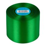 Лента атласная 1-сторонняя 75.0 мм / 33±2 метра, №152 зеленый, в термоплёнке, Gamma