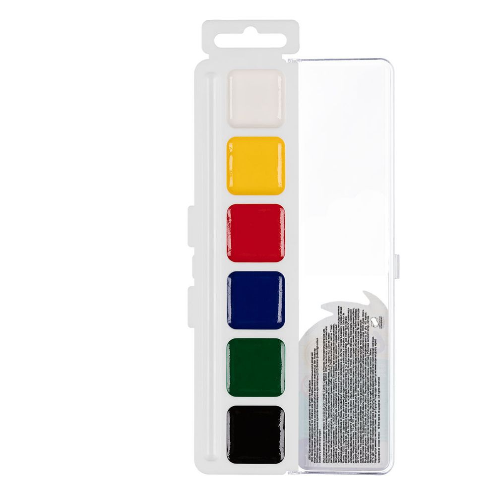 Краска акварель Лео ШколаСад без кисти 6 цв, Лео LW-0106