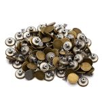 Пуговицы джинсовые ⌀17 мм, фиксированная ножка, гладкая, антик, ≈100 шт, New Star