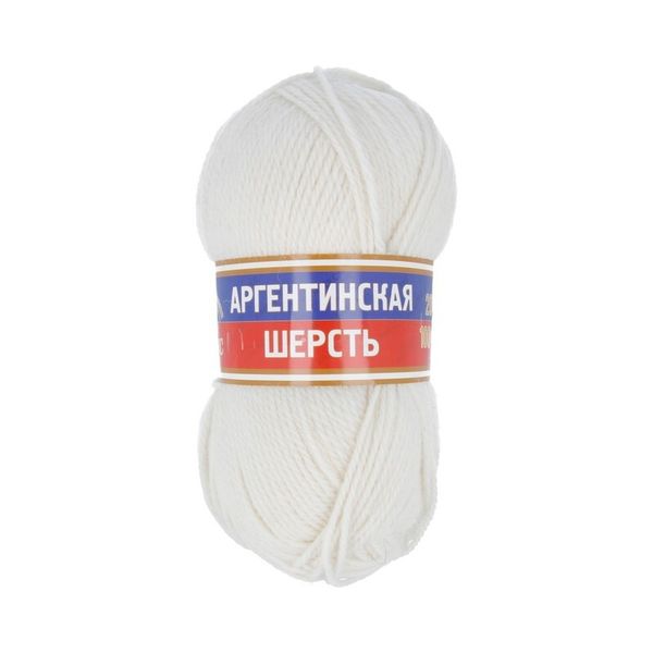 Пряжа Камтекс Аргентинская шерсть / уп.10 мот. по 100 г, 200 м, цв.205 белый