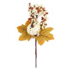 Веточка декоративная осенняя с ягодами и тыквой 25 см, 3 шт, 01, Blumentag