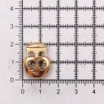 Фиксатор (зажим) для шнура металл 2 отв., 20.5х15.6 мм, ⌀3.5 мм, металл, Gold (золотой), MFR12, 10 шт