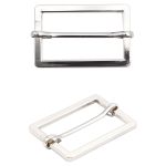 Рамка регулировочная металл литая с подвижной планкой 40 мм /48х31 мм, ⌀4 мм/, никель, 4 шт