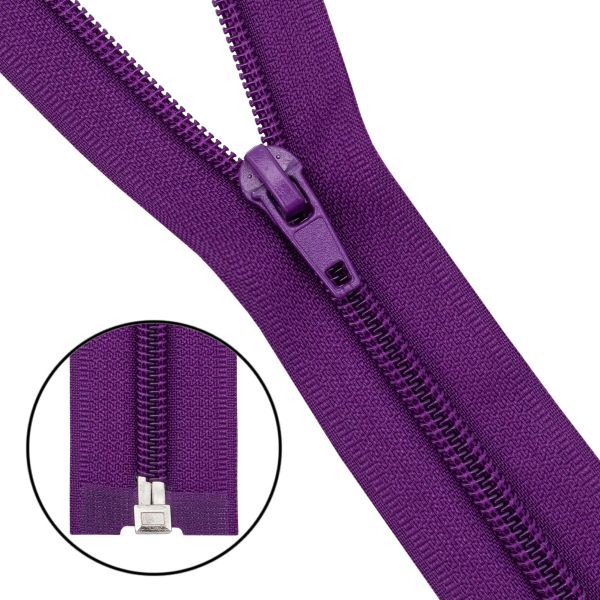 Молния спираль (витая) Т5 (5 мм) 1 зам., разъем., 60 см, 865 фиолетовый, 10 шт