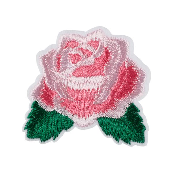 Термоаппликация №07/5, 5 шт, №1743С розочка розовая 4.3х4.5 см, Gamma