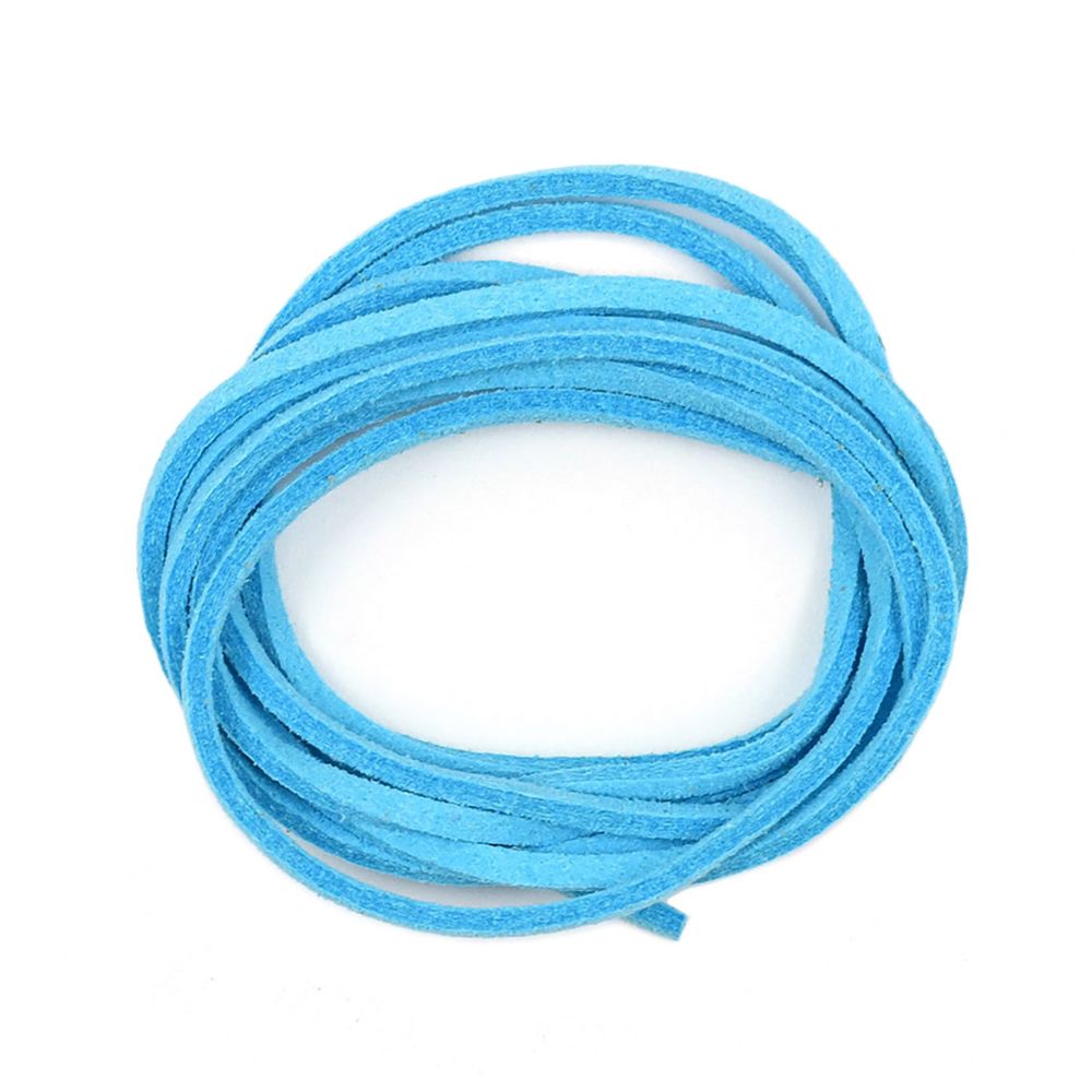 Шнур замша искусственная ⌀3.0 мм / 1 метр, 077 голубой