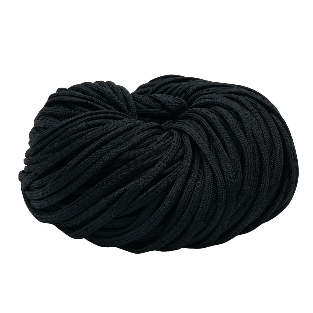 Шнур обувной плетеный ⌀6.0 мм / 100 метров, (диаметр ±1 мм), 005 черный