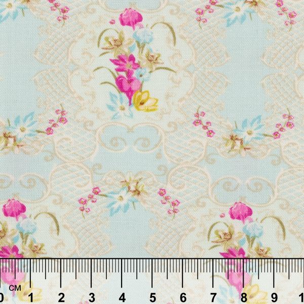 Ткань для пэчворка Peppy Весенний этюд, отрез 50х55 см, 146 г/м², ВЭ-08 голубой, Peppy