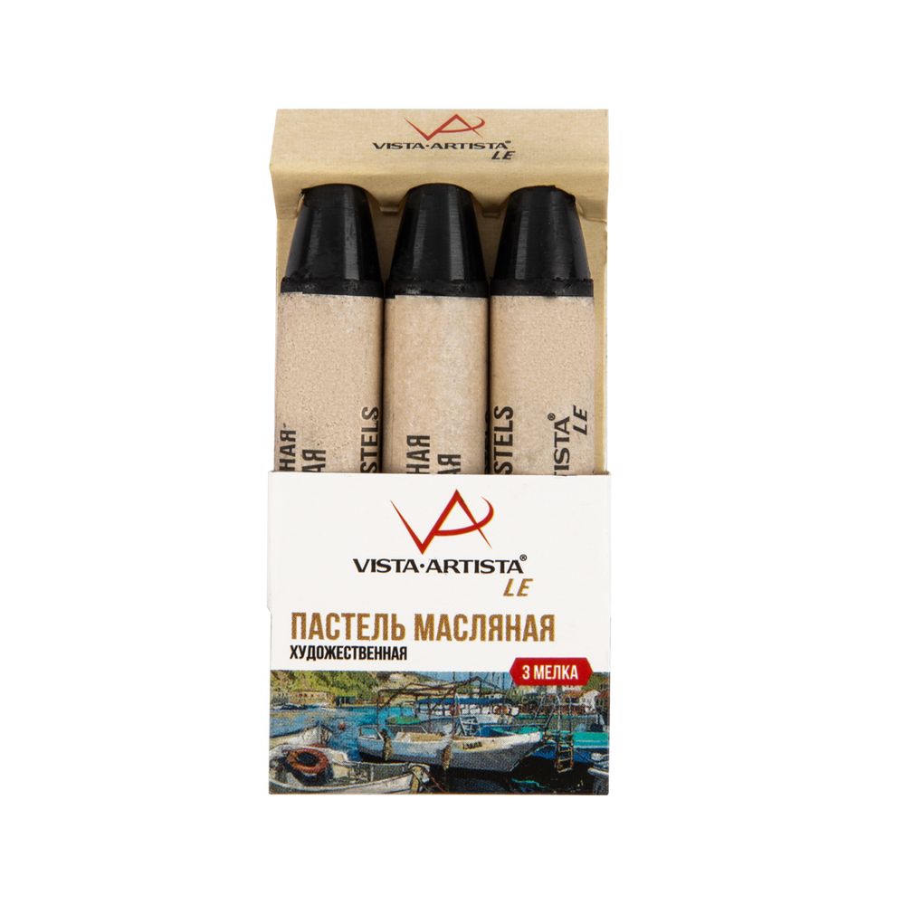 Пастель художественная масляная 12х3 шт, 02 черный, (Limited Edition), Vista-Artista VAOPL-3