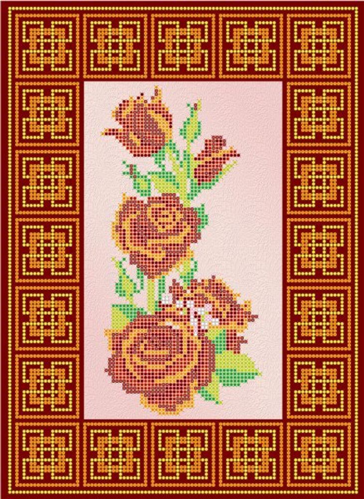 Рисунок для вышивания Абрис Арт (холст), AC-109 Роза красная 22х30 см