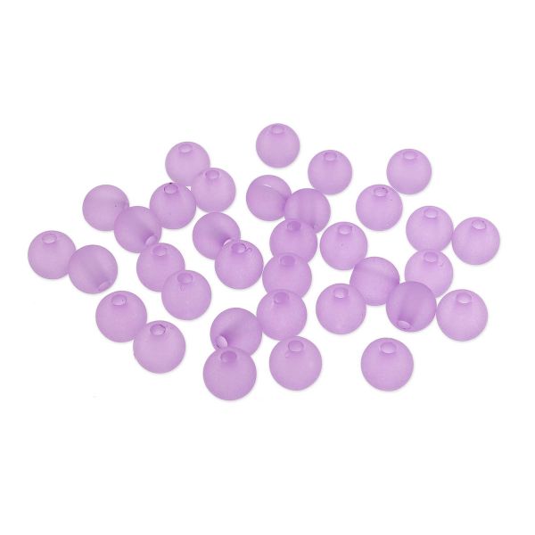 Бусины пластик ⌀8 мм, полупрозрачные матовые, 20 г, 70±4 шт, Astra&Craft, 013 сиреневый