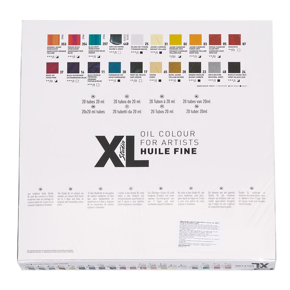 Краска масляная набор XL с кистью 20 цв. 20 мл, Pebeo