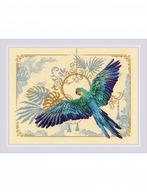 Набор для вышивания нитками Риолис 2182, Тропический красавец, 40х30 см