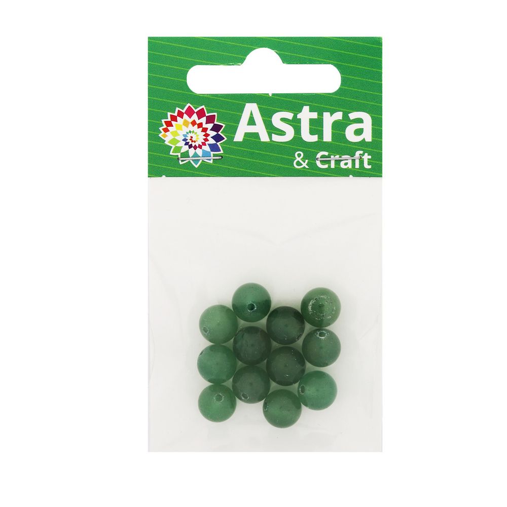 Бусины натуральный камень авантюрин 8 мм, 12 шт в упак, Астра