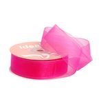 Лента капроновая (органза) 25.0 мм, 1018 розовый, уп. 27,4 м