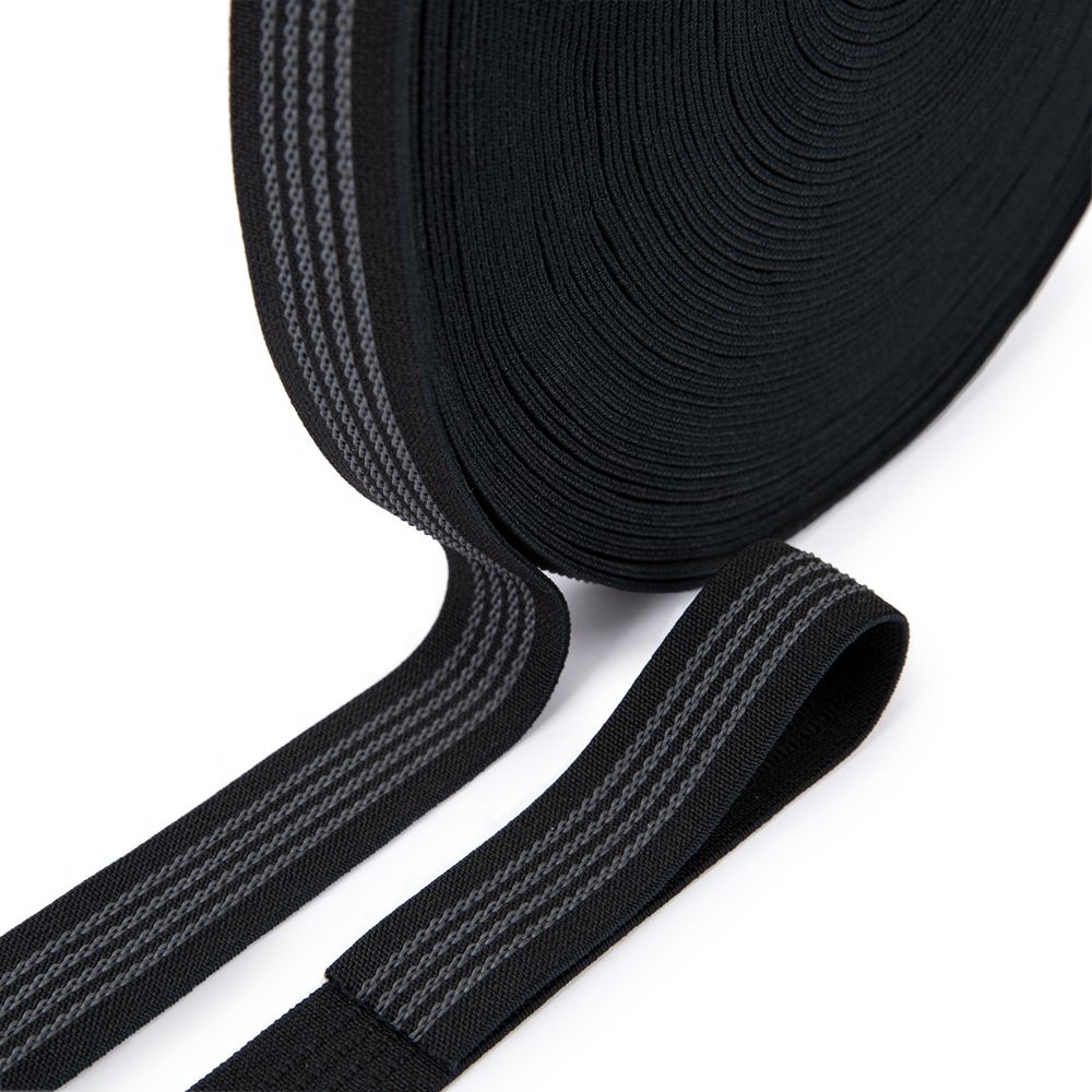 Резинка декоративная 25.0 мм / 20 метров, черный, Gamma 16с3895