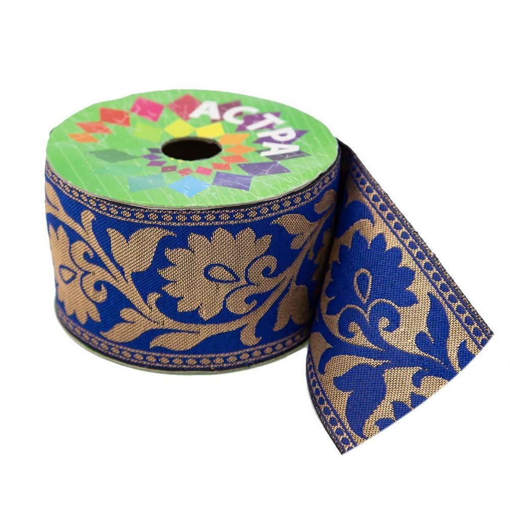 Лента (тесьма) жаккардовая 60.0 мм / 9 метров, Astra&amp;Craft (т.золото/53) SR2310