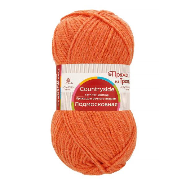 Пряжа Троицкая Подмосковная / уп.10 мот. по 100 г, 250 м, 396 настурция