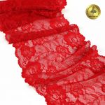 Кружево бельевое эластичное 190 мм / 10 м, 24, цв.красный, Kruzhevo