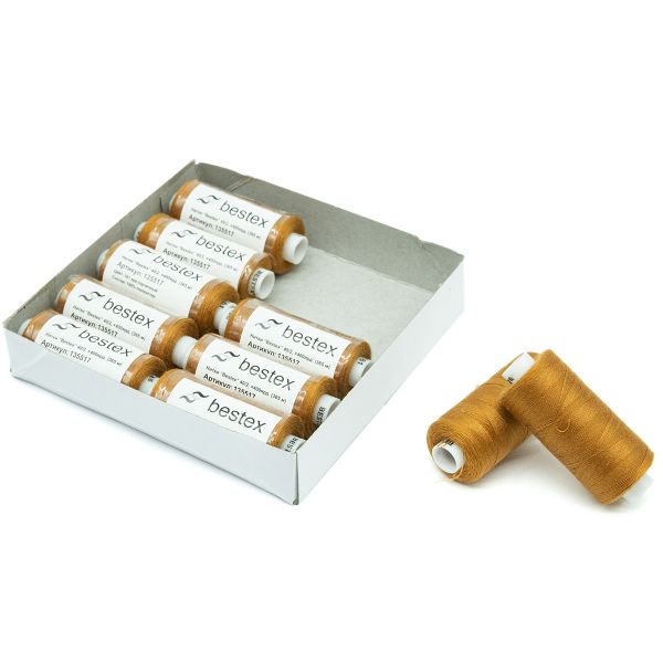Нитки швейные бытовые Bestex 40/2, 365 м (400 ярд) / 10 кат., 161 ярко-горчичный