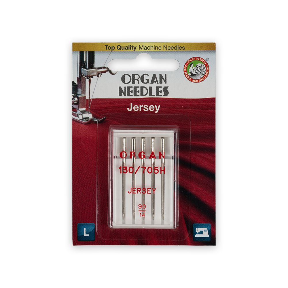 Иглы для бытовых швейных машин Organ для джерси, 5 шт, 5205090BL 90