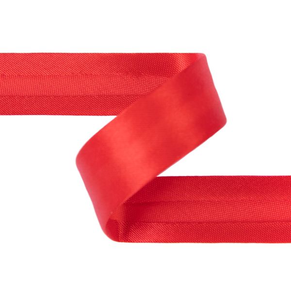 Косая бейка атласная 18 мм / 5 шт по 5.4 метра, №030 алый, Gamma GK-18P