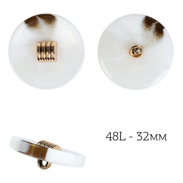 Пуговицы на ножке пластик J.1857 цв.07 белый 48L-32мм, 36 шт