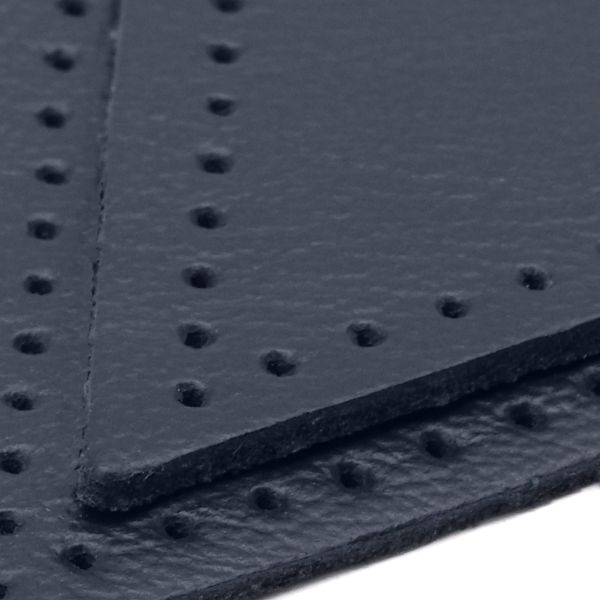 Заплатки пришивные из кожи, треугольник равнобедр., стор. 5см, с перфорацией, 2 шт, 100% кожа, 05 темно-синий, 9901