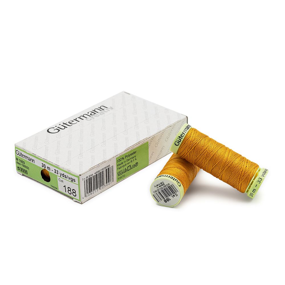 Нитки отделочные Gutermann Top Stitch, 30м, 188 оранжево-кремовый, 5 катушек