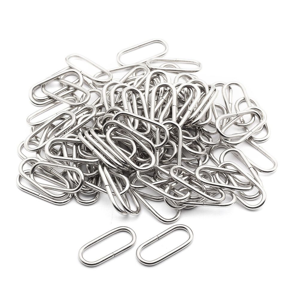 Кольцо овальное металл in 32х11 мм (37х16 мм внешн., никель, 100 шт