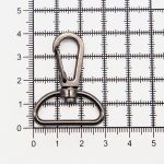 Карабин металл 25.0 мм (40х30 мм), цв.чер.никель, 20 шт