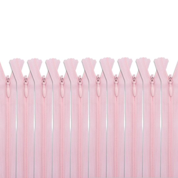 Молния потайная (скрытая) Т3 (3 мм) 1 зам., н/раз., 50 см, бл.роз, 31292 / 50, 10 шт