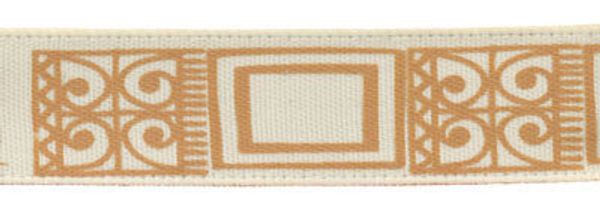 Лента атласная с рисунком 12.0 мм / 22.8±1 метра, O29/118 св.бежевый/св.коричневый, Gamma ALP-121