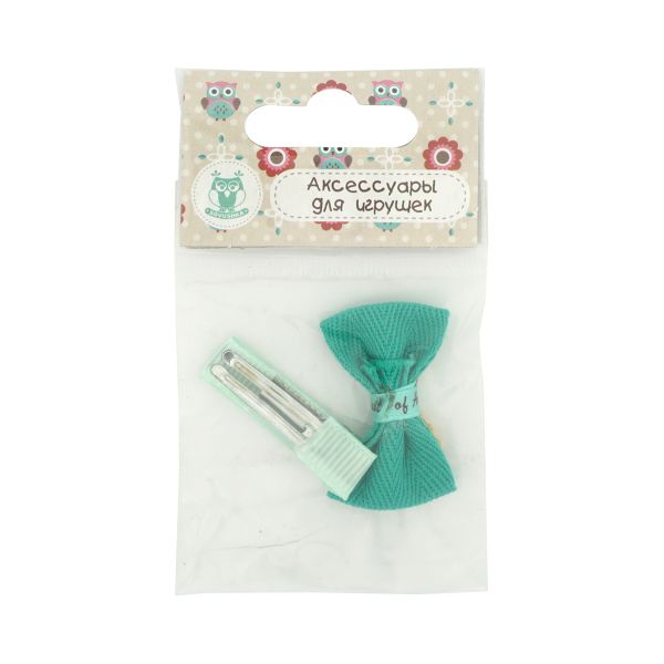Набор бантик и заколка, мини 35мм/35мм, зеленый/мятный
